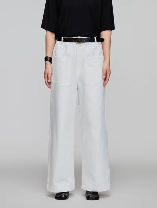 Elastic Waist Wide Leg Casual Pants