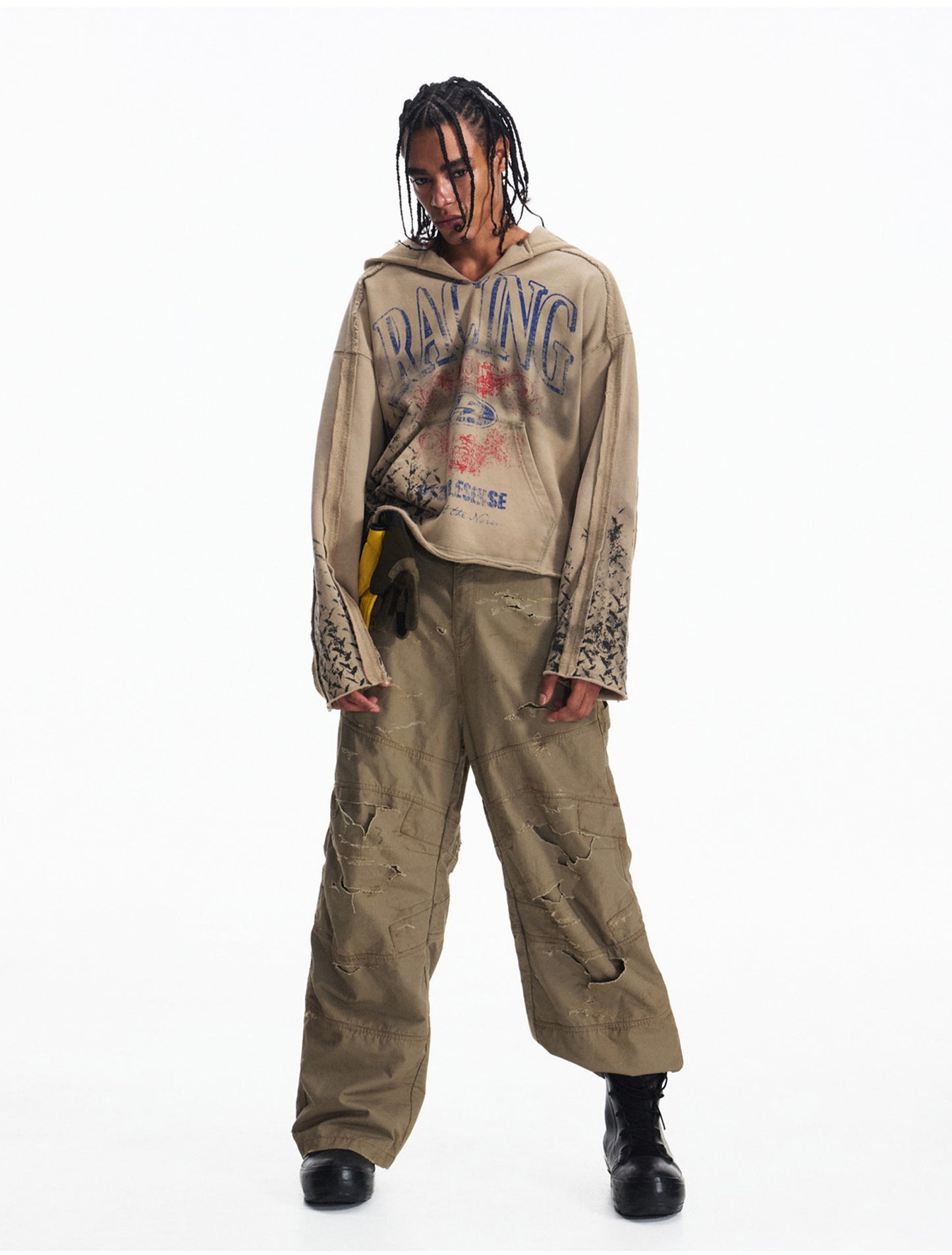 Racing Print Hooded Sweatshirt