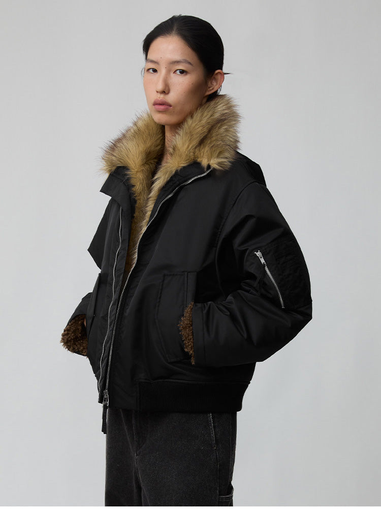 Lambswool-Lined Bomber Jacket