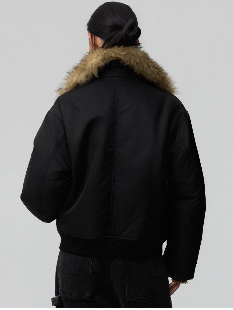 Lambswool-Lined Bomber Jacket