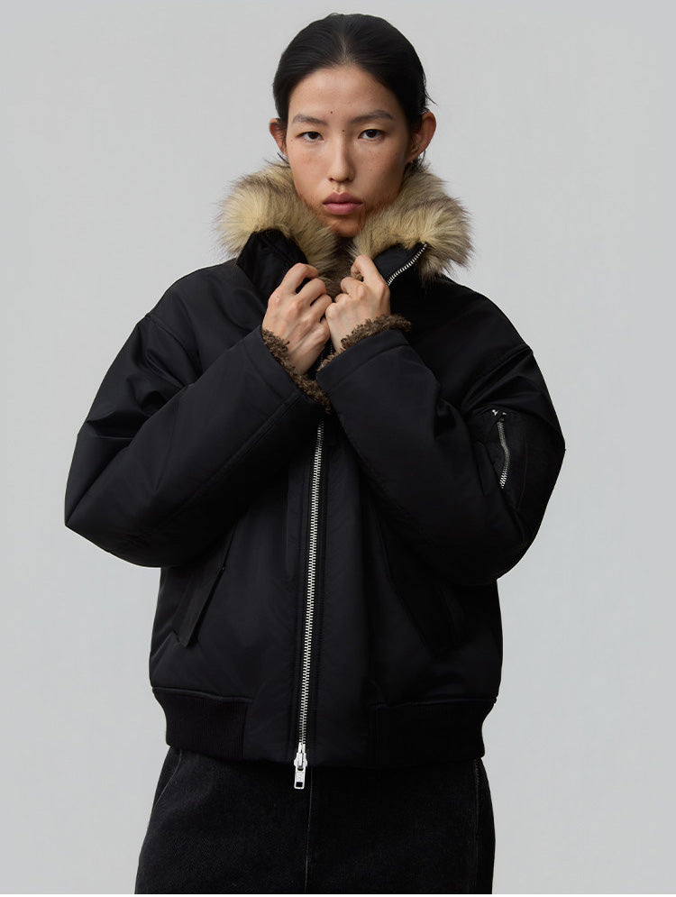 Lambswool-Lined Bomber Jacket