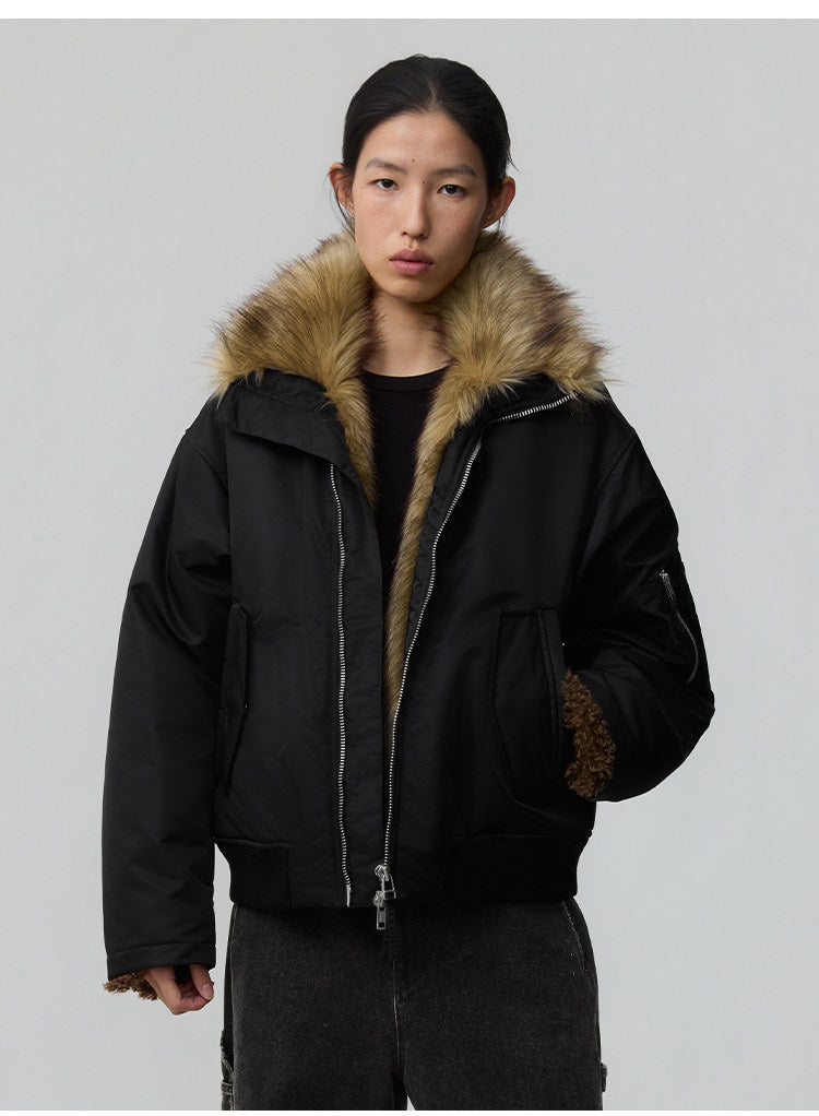 Lambswool-Lined Bomber Jacket