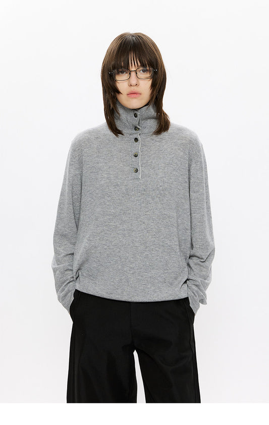 Double-Layer Stand Collar Knit