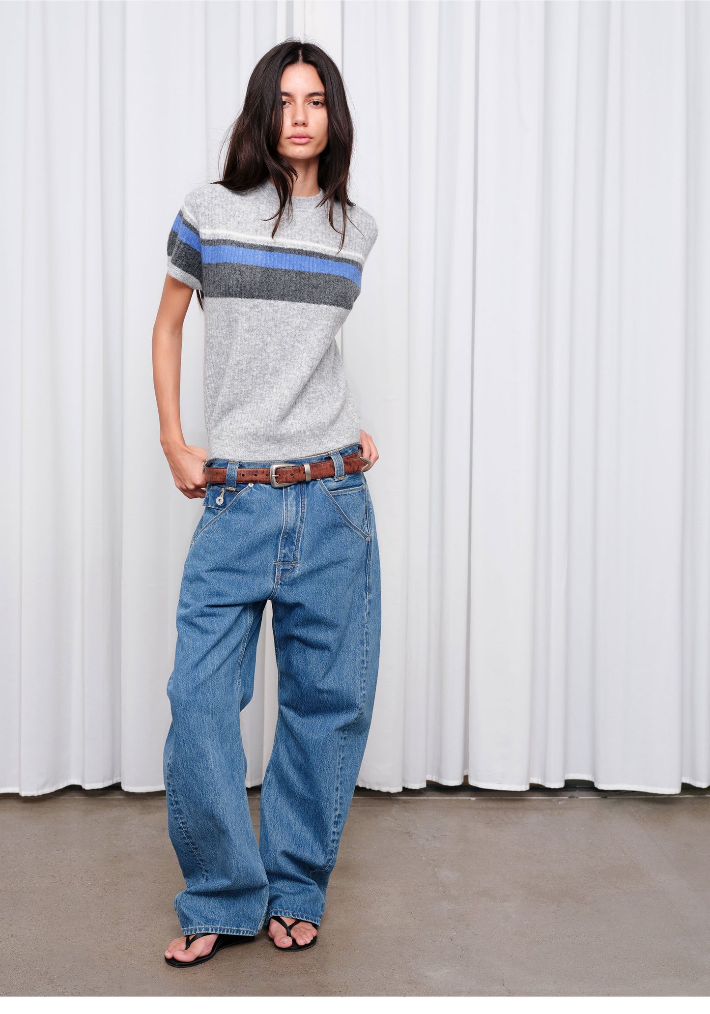Snowflake-Wash Denim Pants