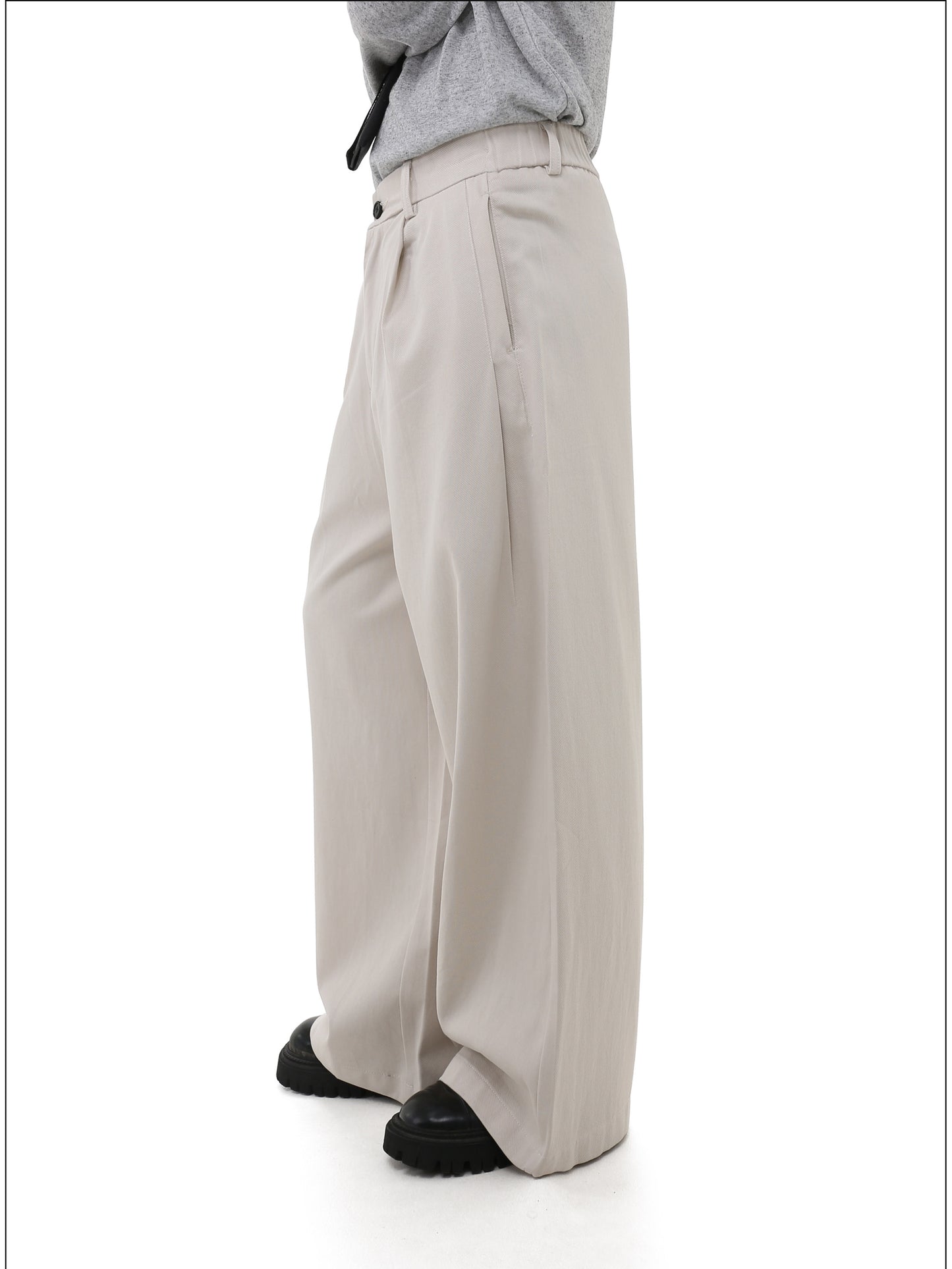 Elastic Waist Relaxed Casual Pants