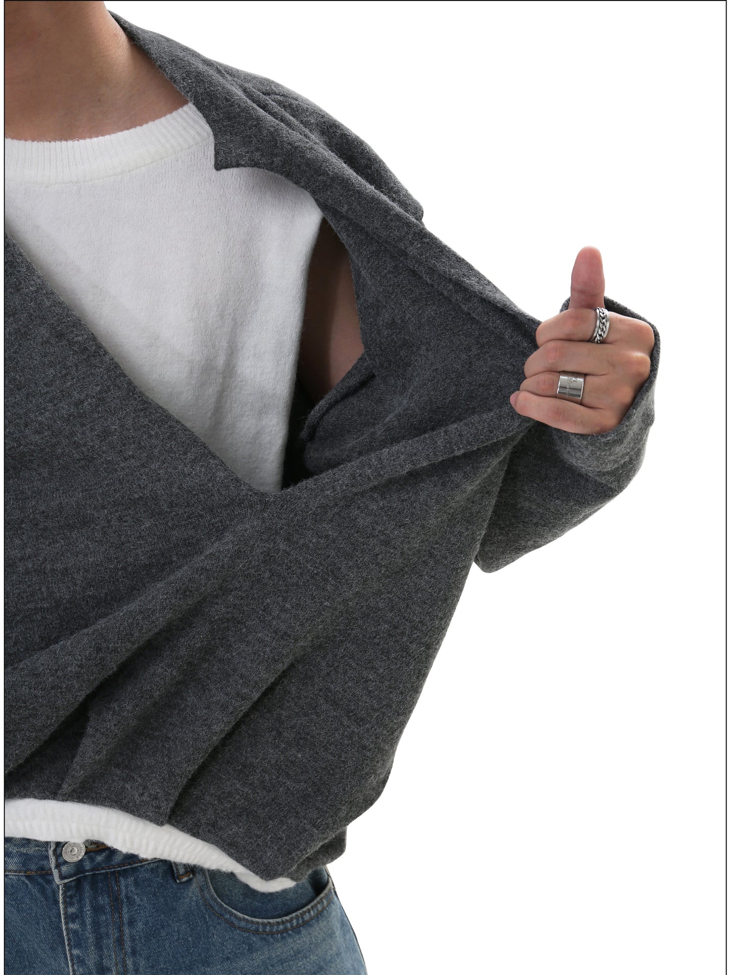 Patchwork V-Neck Sweater