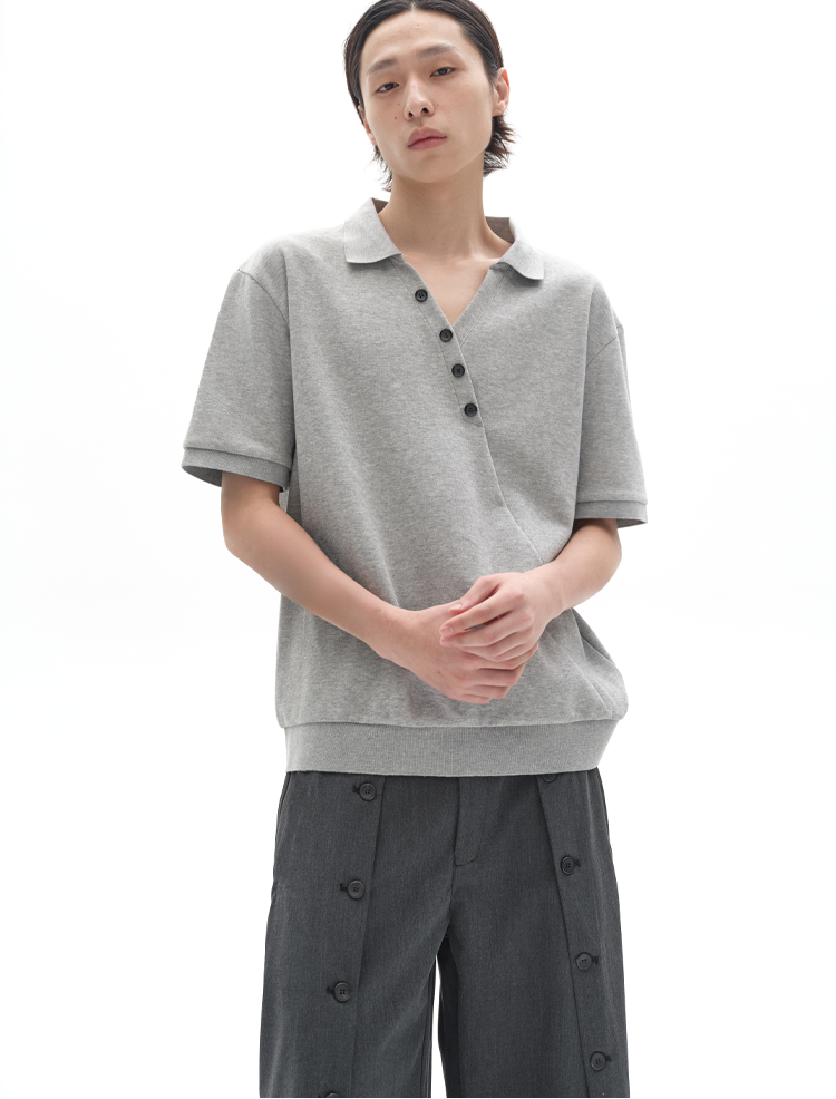 Offset Button Offset Button Polo Shirt – ULTIMUS