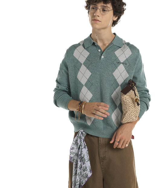 College Diamond Wool Polo Shirt