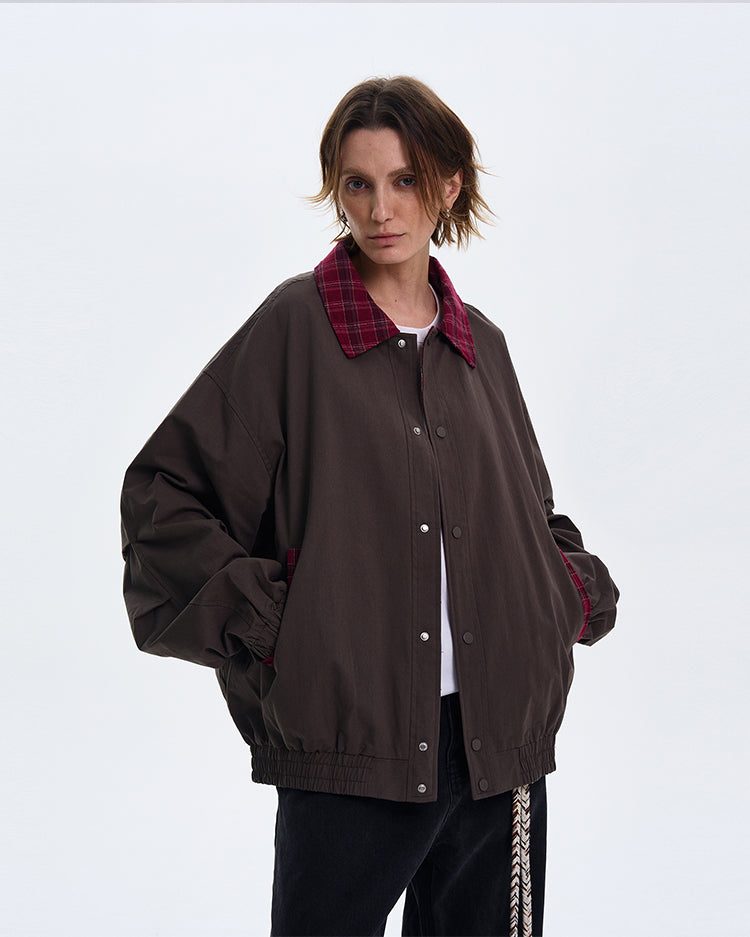 Checkered lapel jacket