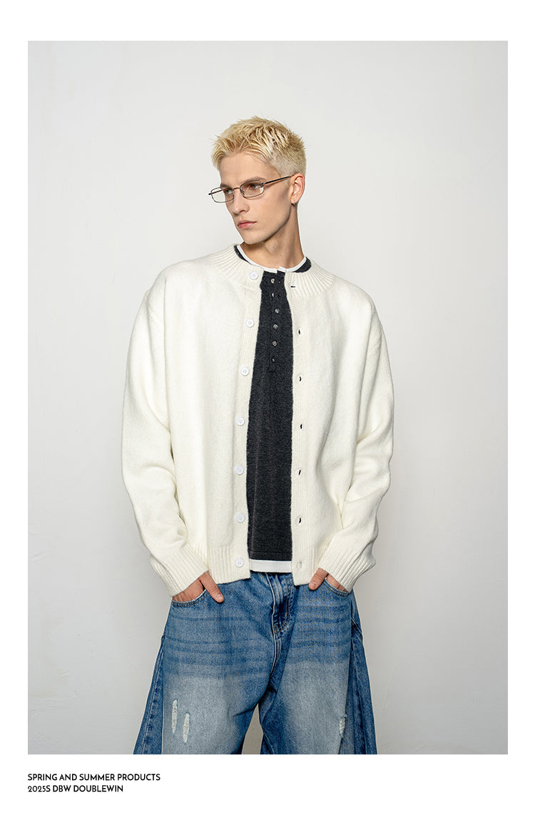 Round Neck Knit Cardigan