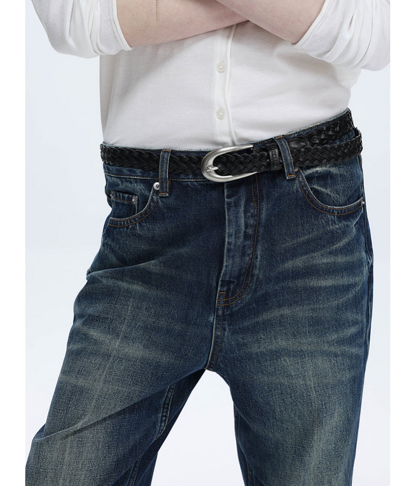 Vintage-Style Shrimp Line Jeans