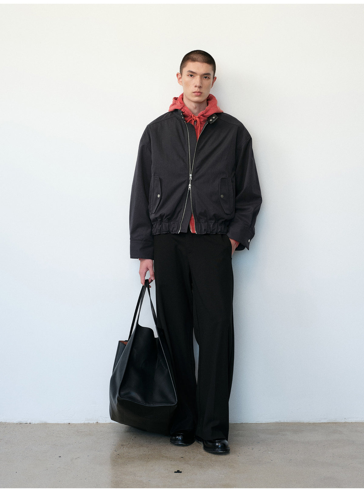 Curved-Leg Casual Pants
