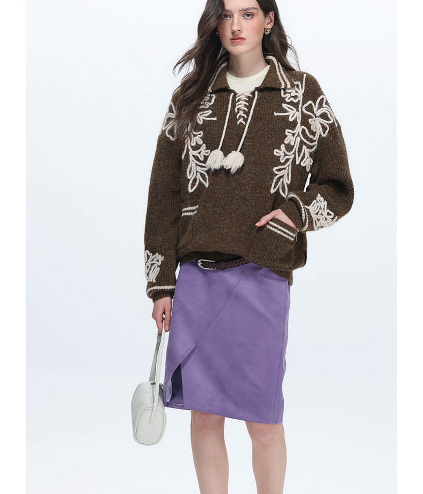 Vintage Wool-Blend Fringed Sweater