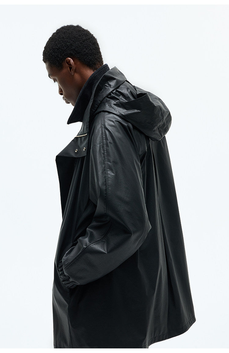 Stand Collar Mid-Length Coat