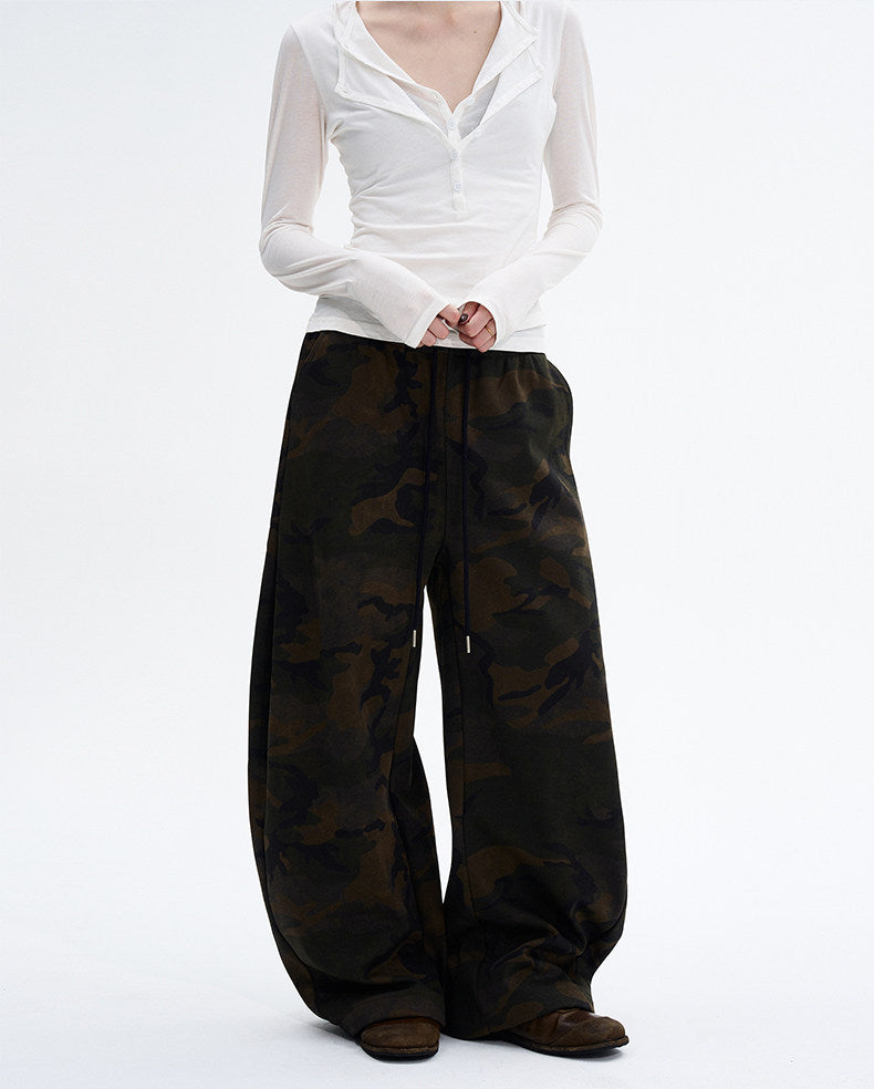 Fleece-lined Camouflage Casual pants