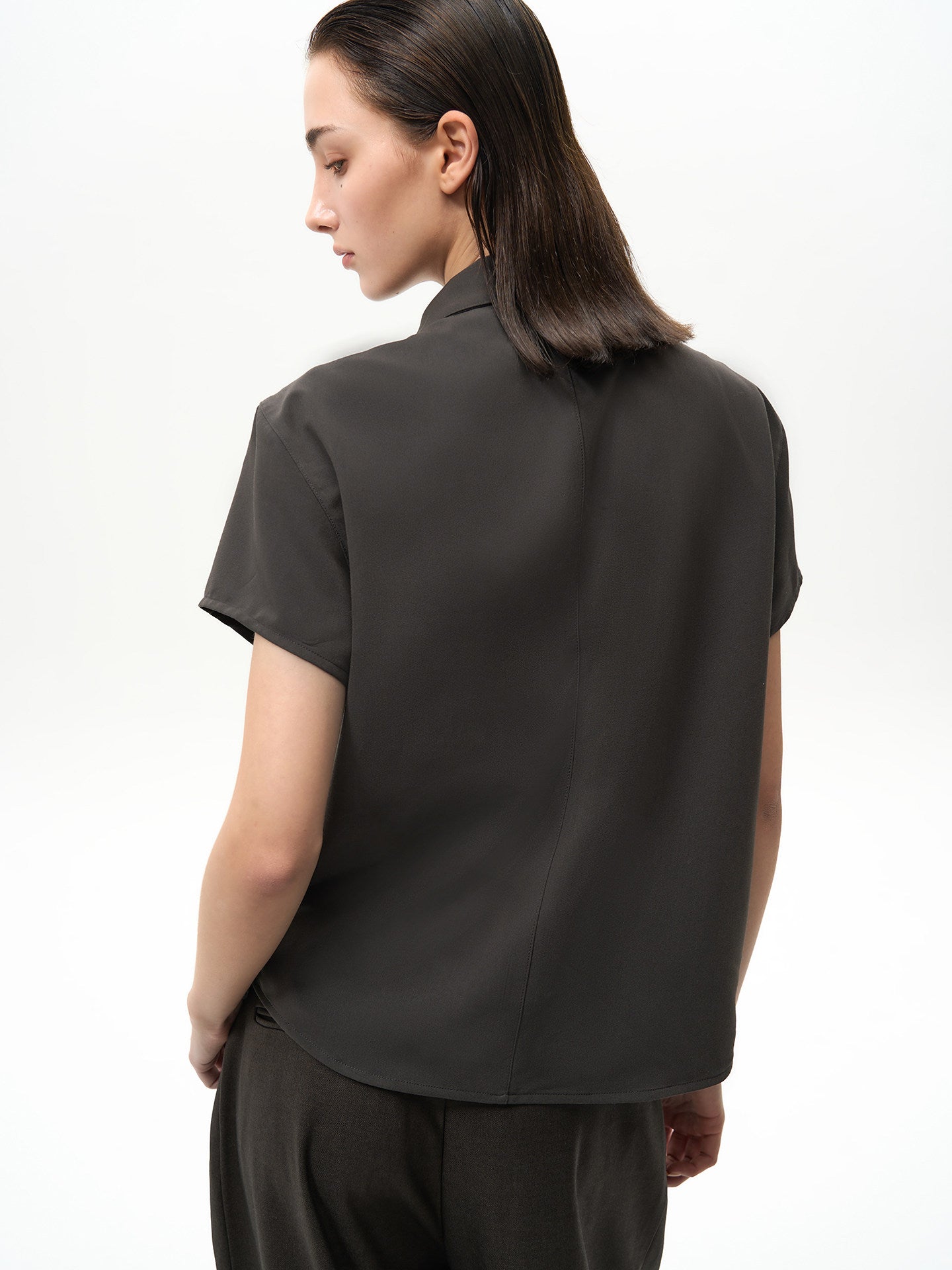 Pleated Flip Sleeve Shirt