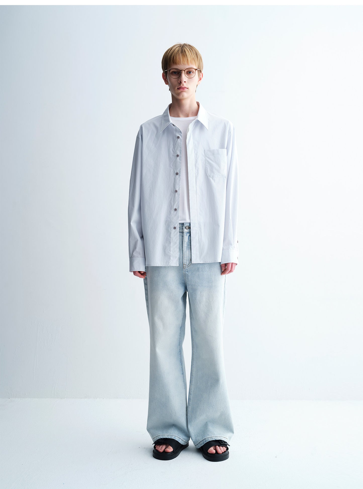 Relaxed Cotton Textured Jeans