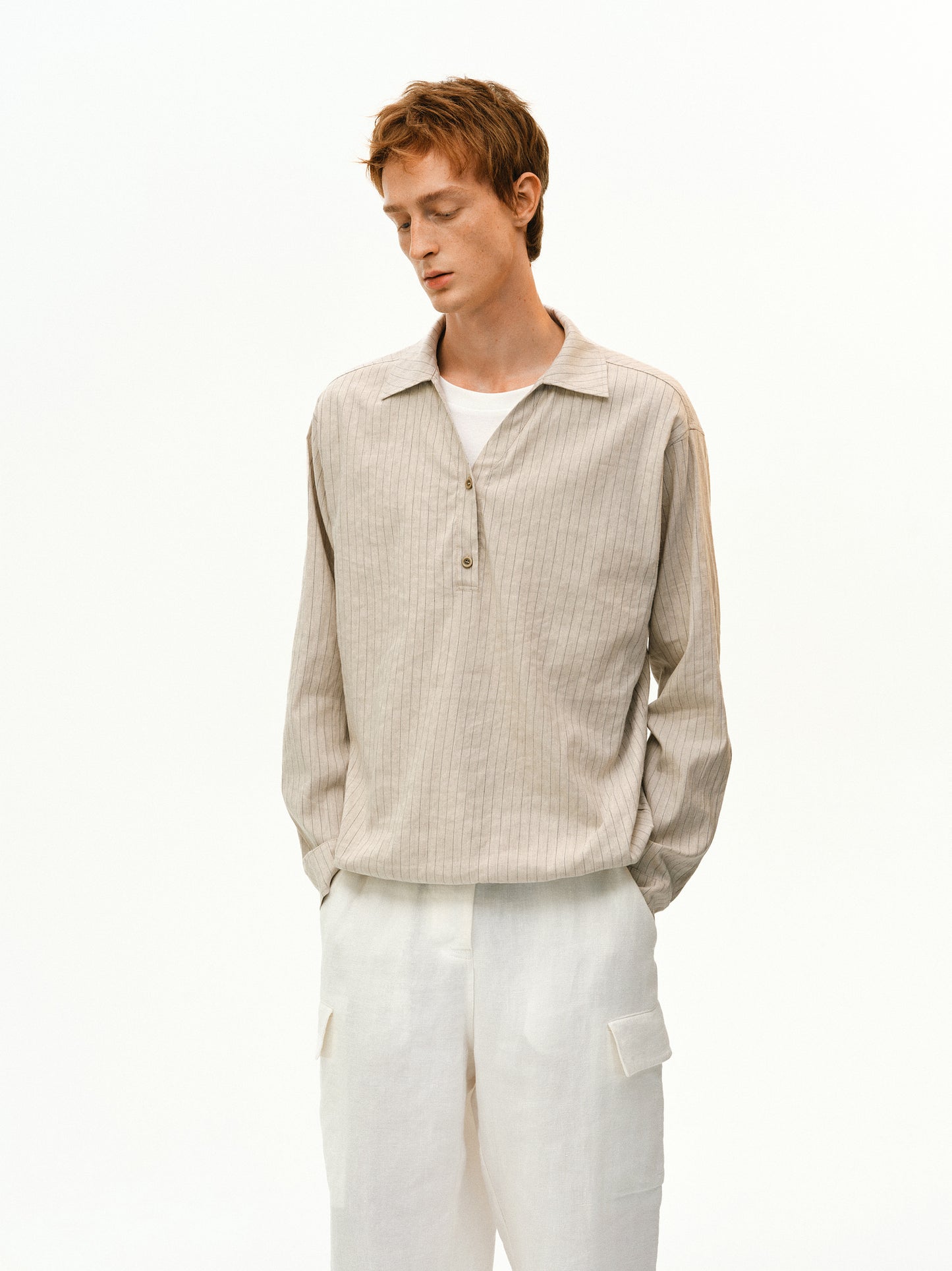 Striped Faux Two-Piece Shirt