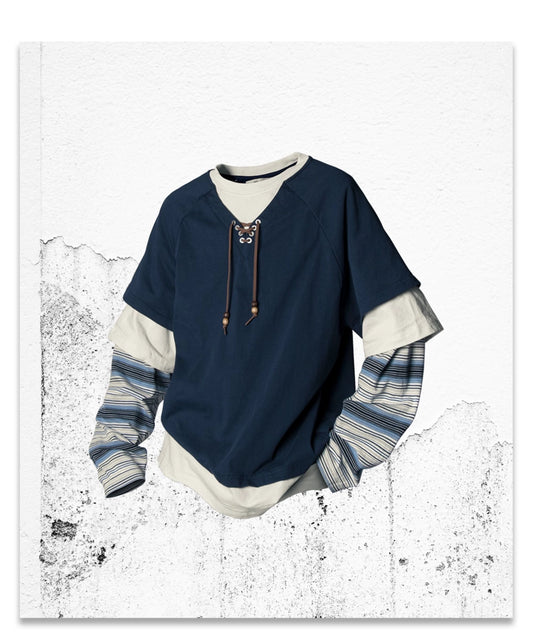 Beads Faux Three-Piece T-Shirt