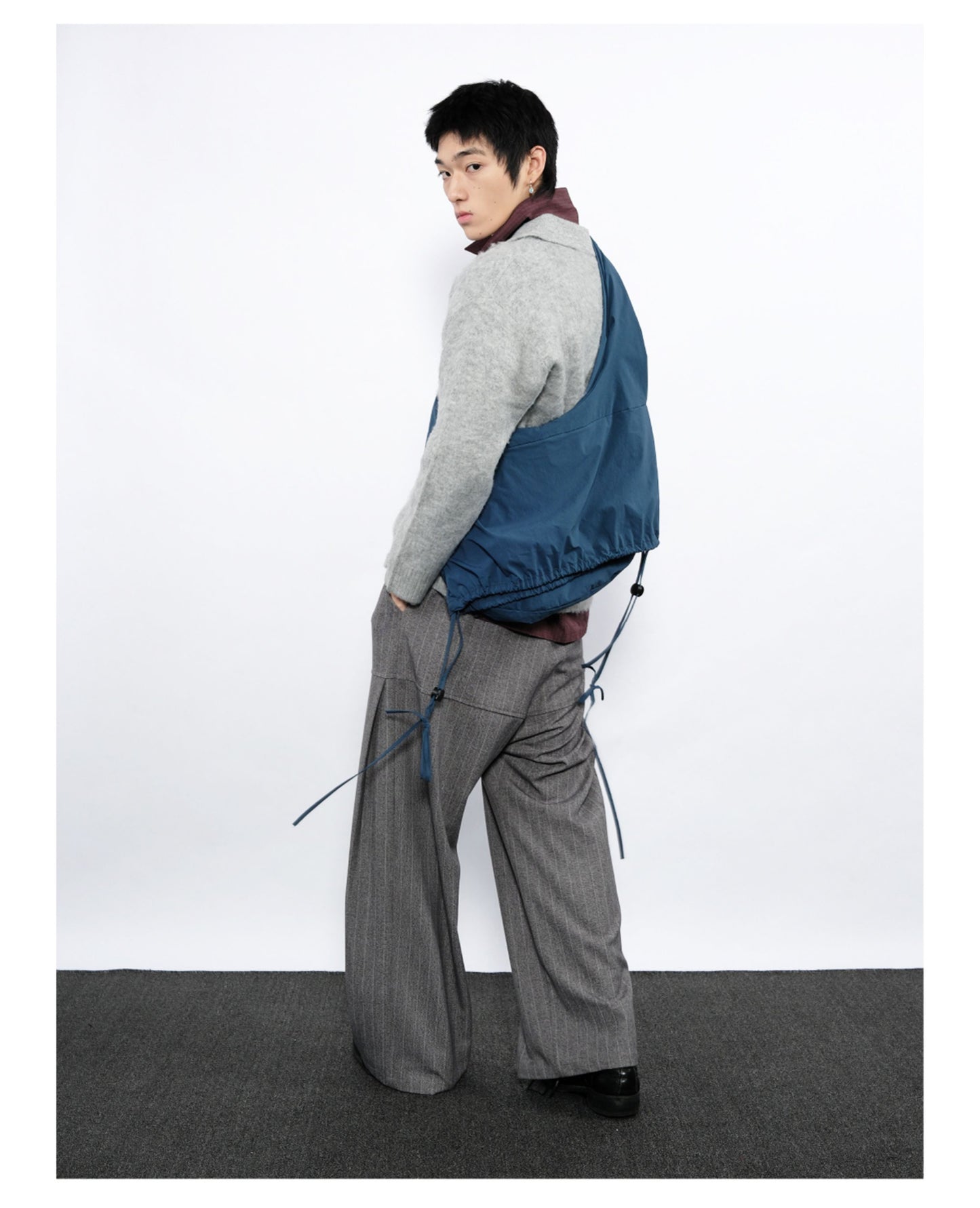 Wide-Stripe Casual Pants