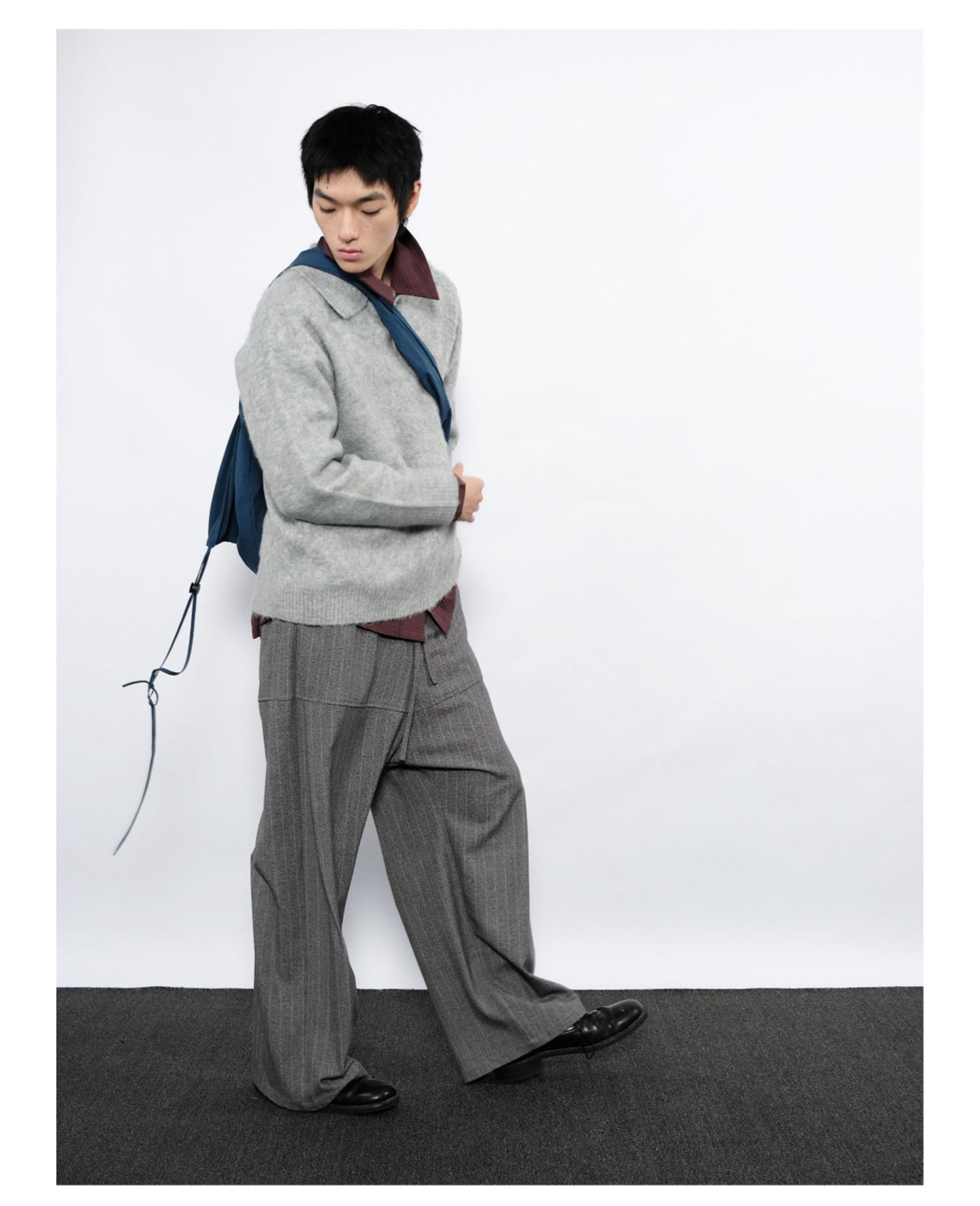 Wide-Stripe Casual Pants