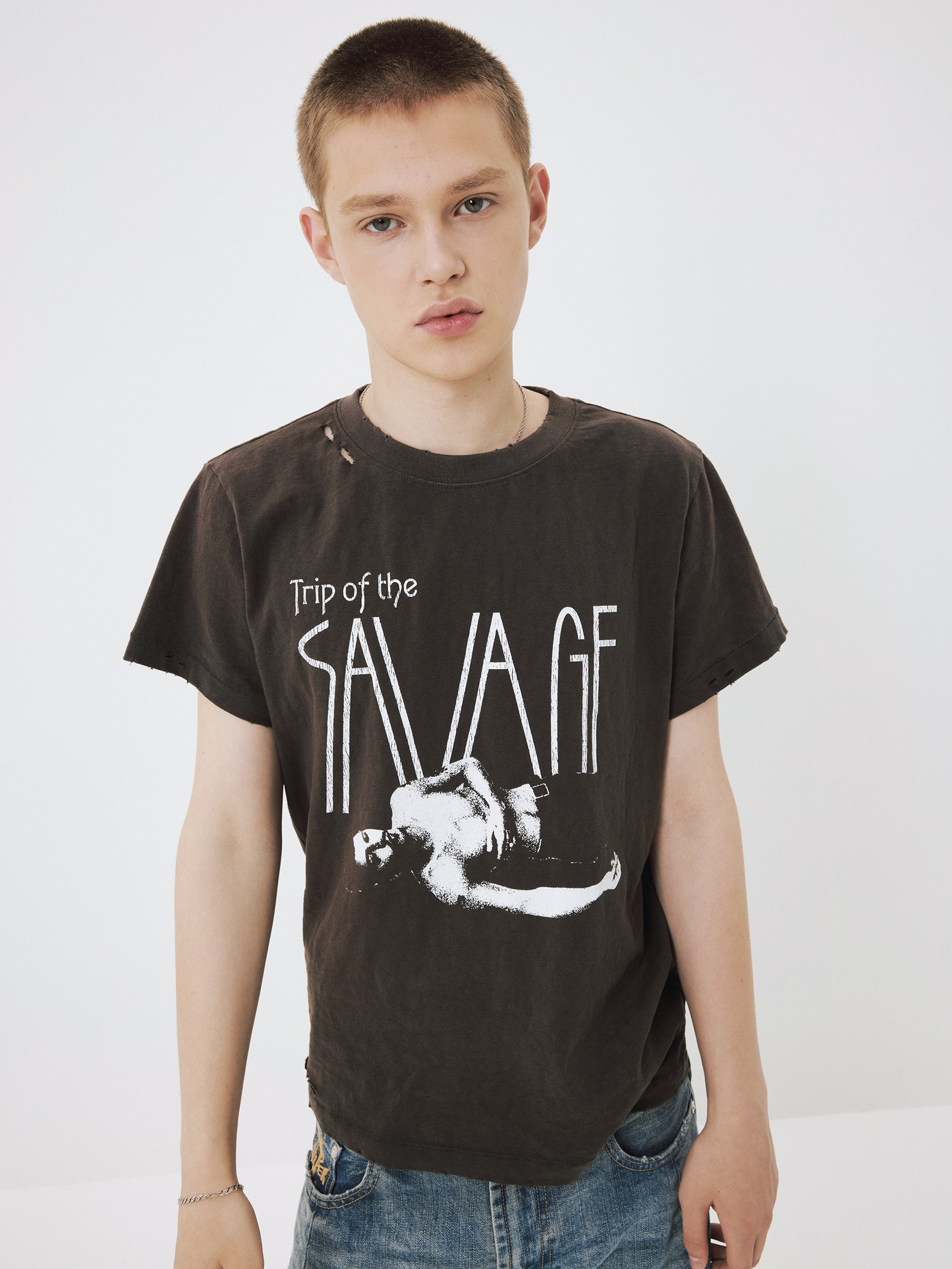 Vintage-Style Washed T-Shirt