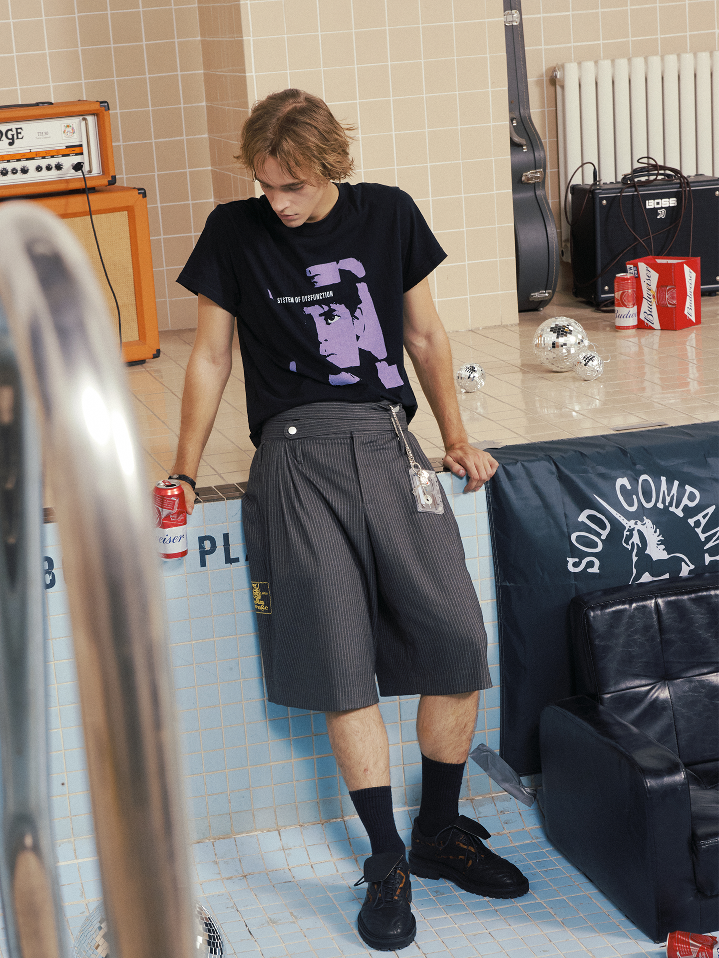 Striped Shorts with a Waistband