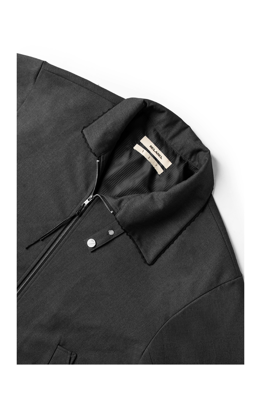 Diagonal-Front Silhouette Jacket