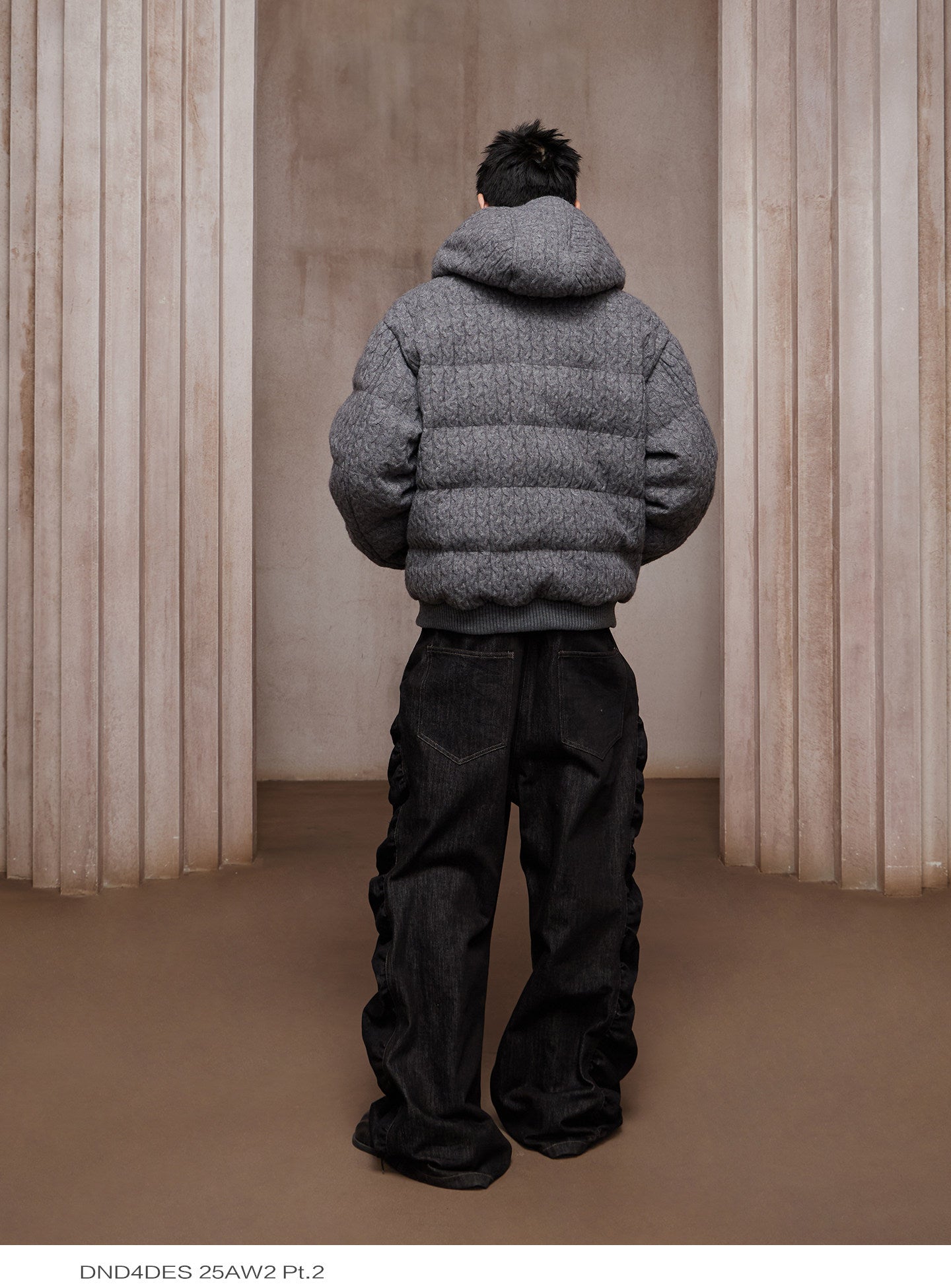 Long Button-Down Baggy Denim Pants