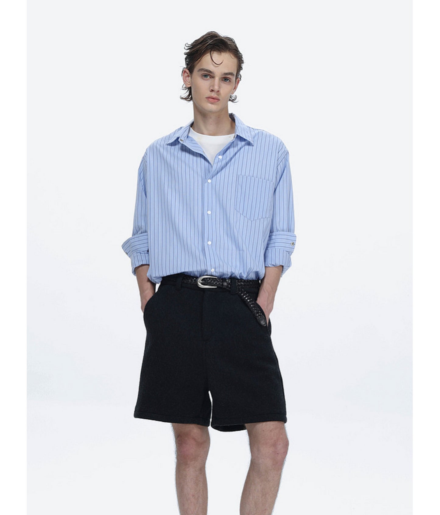 Striped Drop-Shoulder Casual Shirt