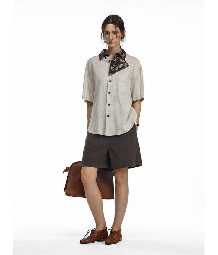 Faux Two-Piece Double-Placket Shirt
