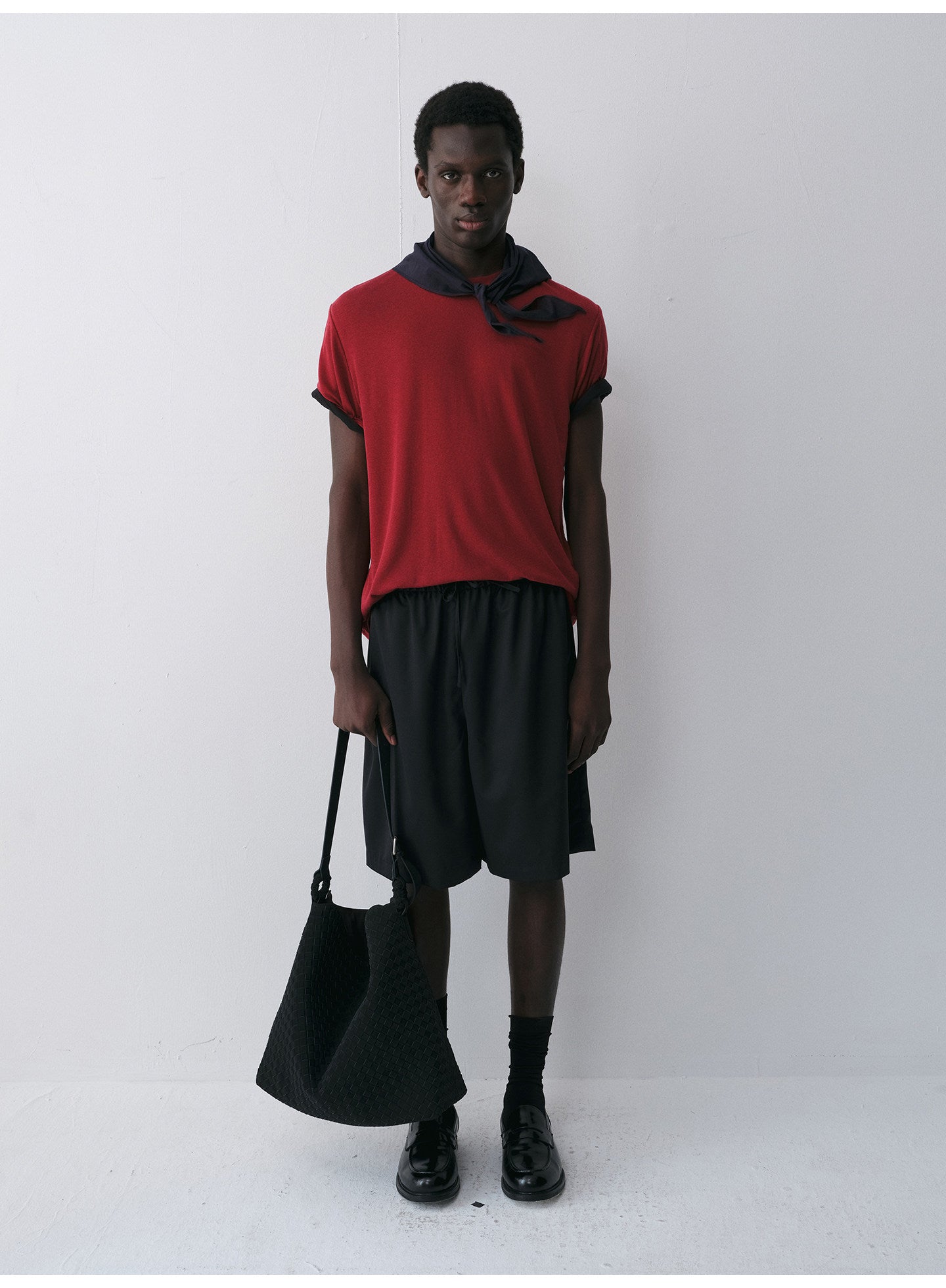 Tencel & Wool Blend Crew Neck T-Shirt