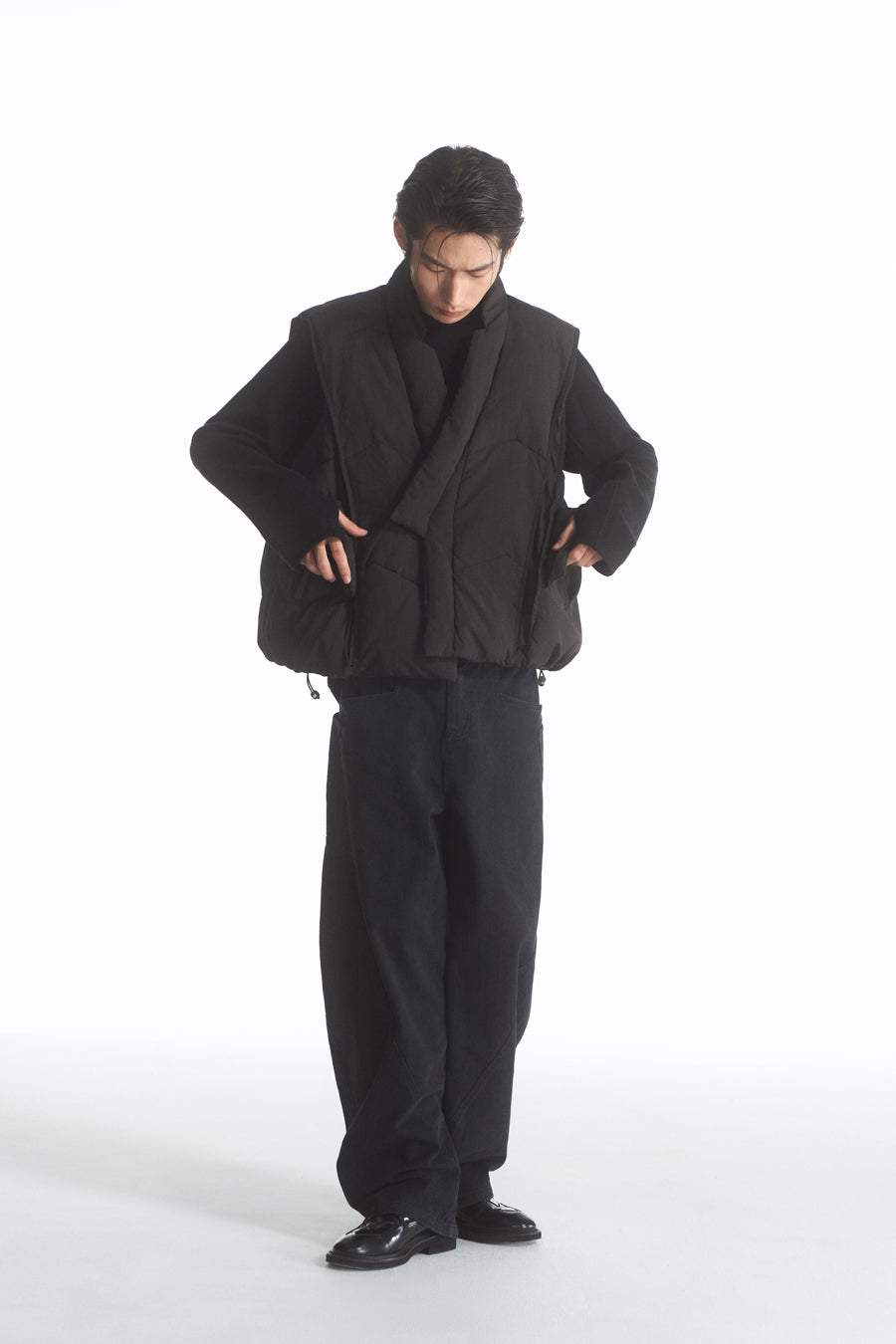 Diagonal Collar Cotton Vest