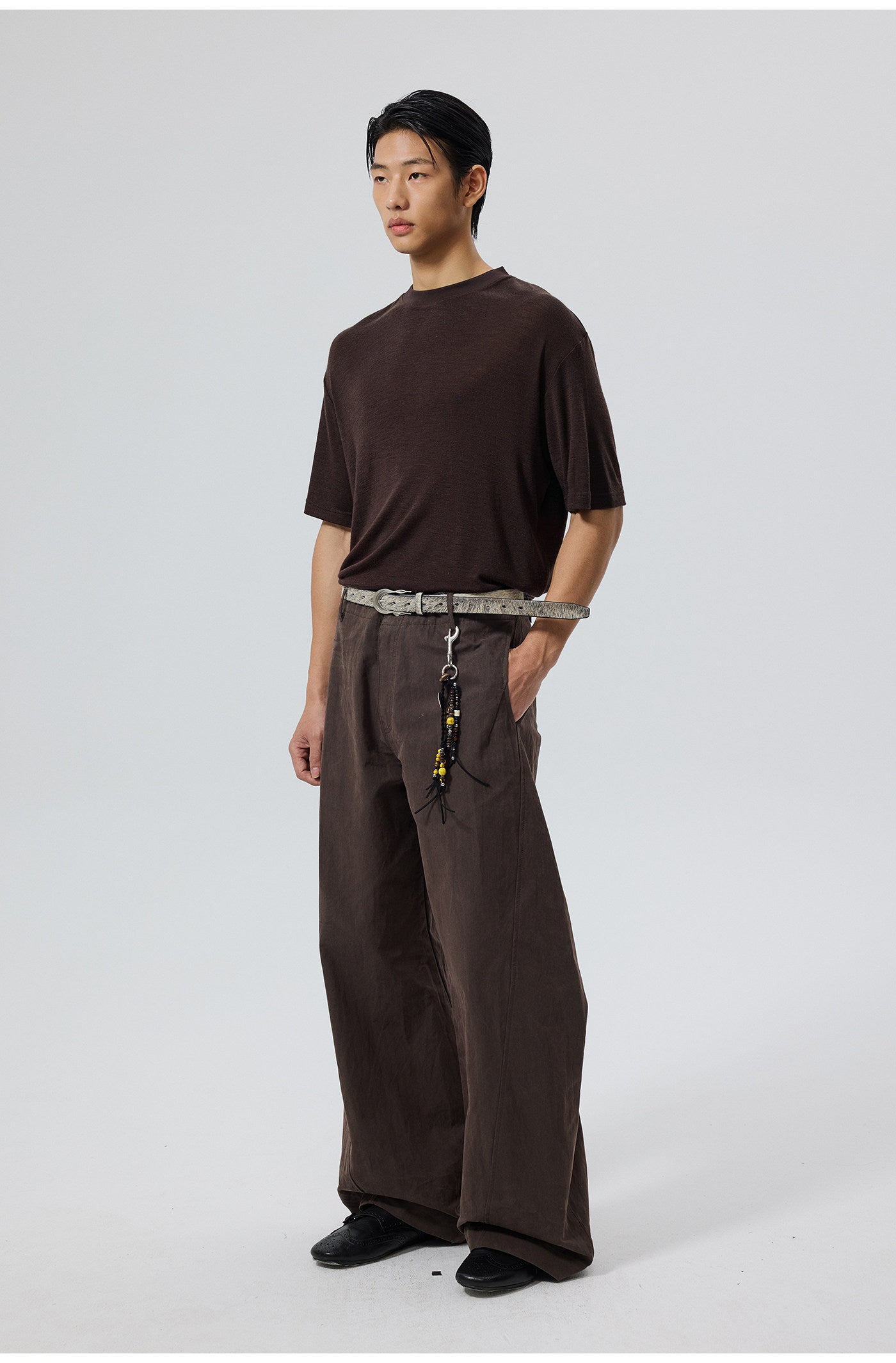 Cotton-Nylon Blend Casual Pants