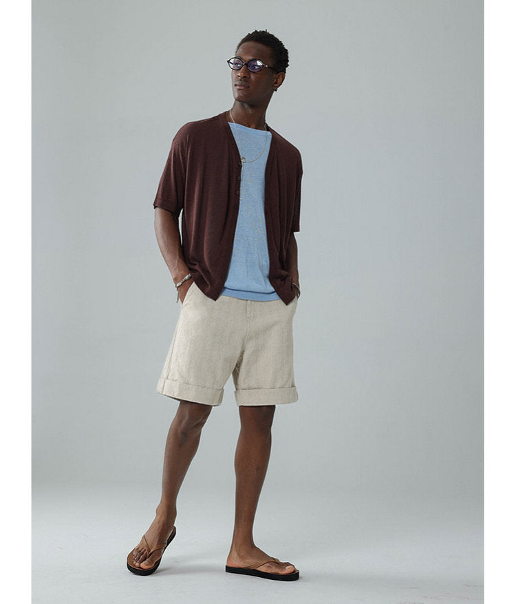 Half-front knit shirt