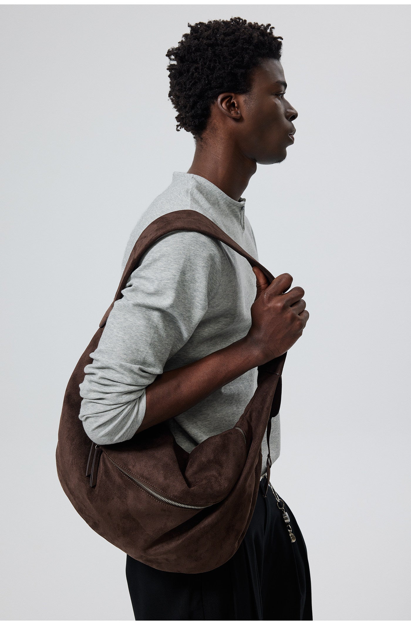 Faux Suede Shoulder Bag