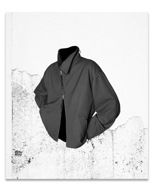 Diagonal-Front Silhouette Jacket