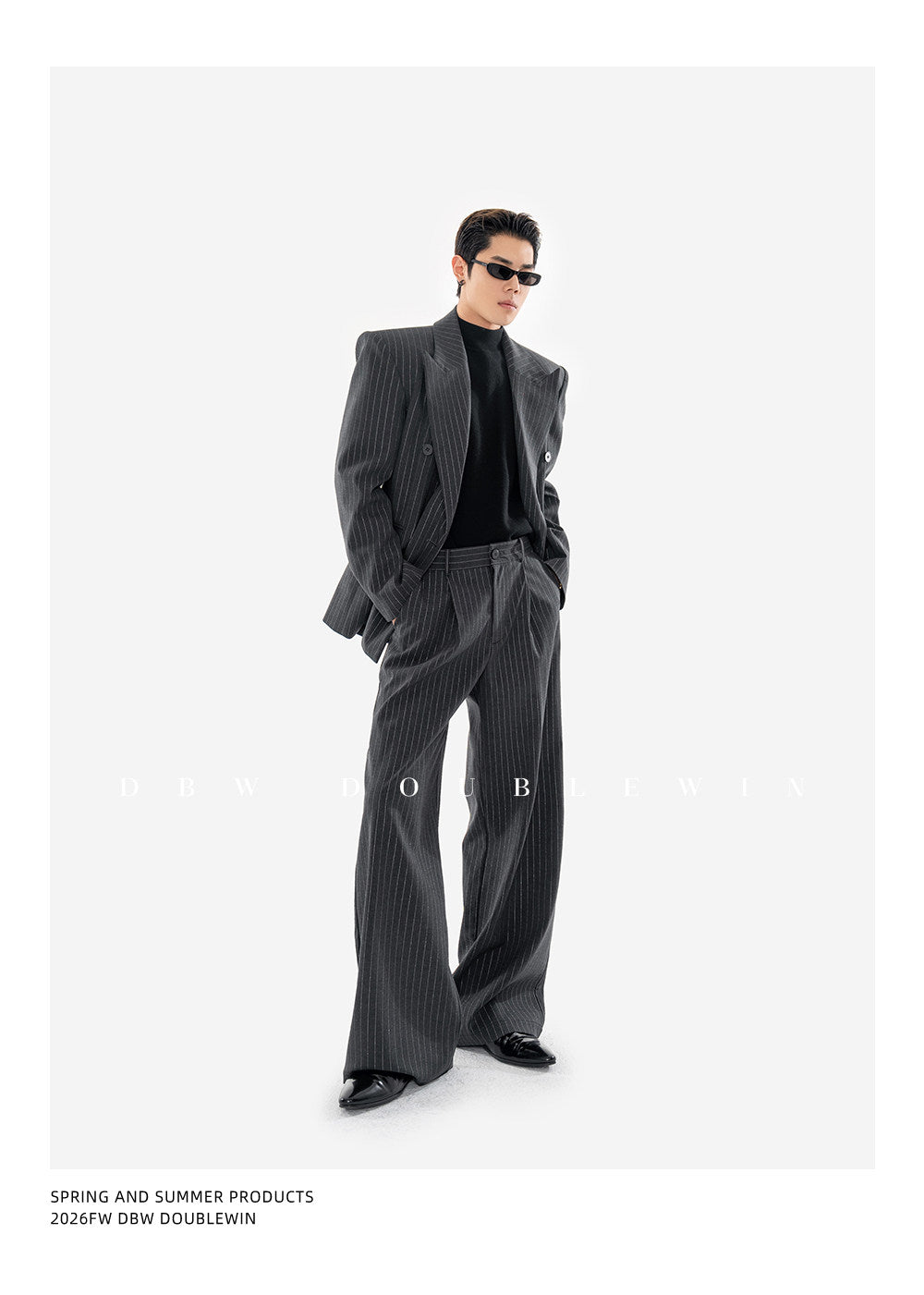 Wide-Shoulder Suit Set