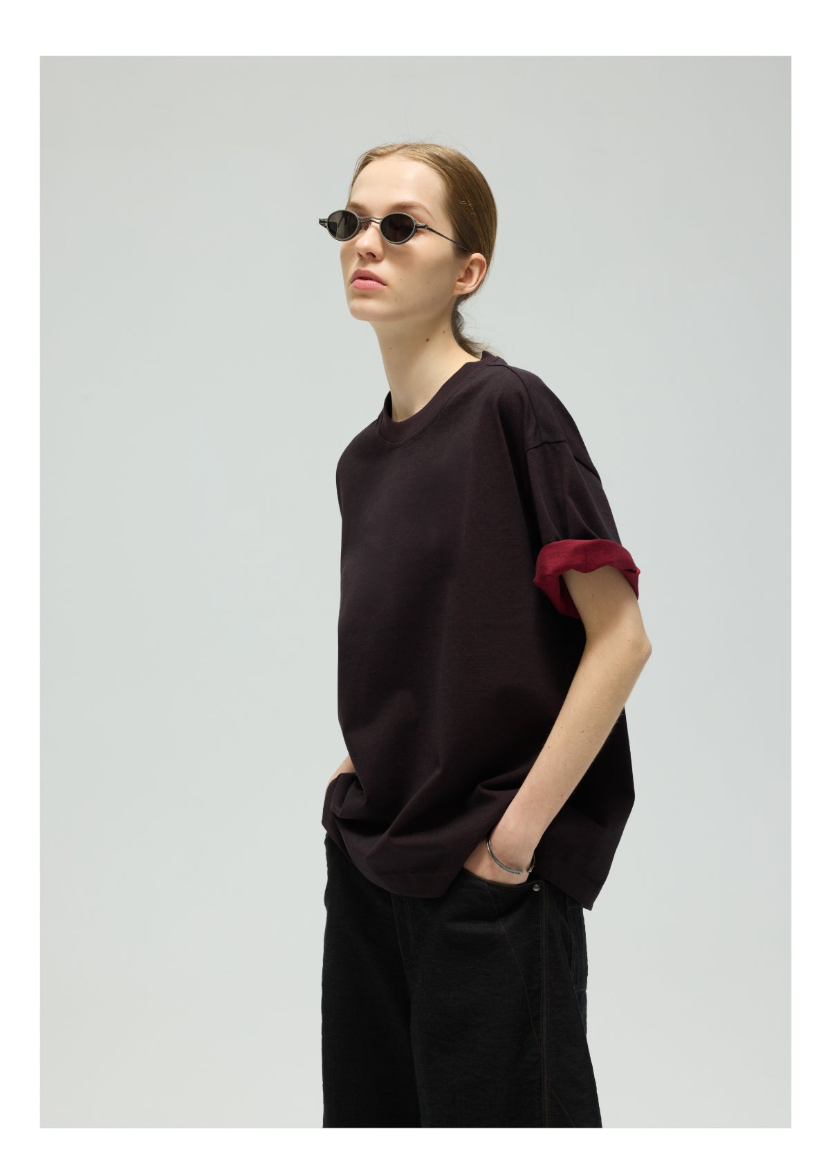 Basic Solid Color Stitch T-Shirt