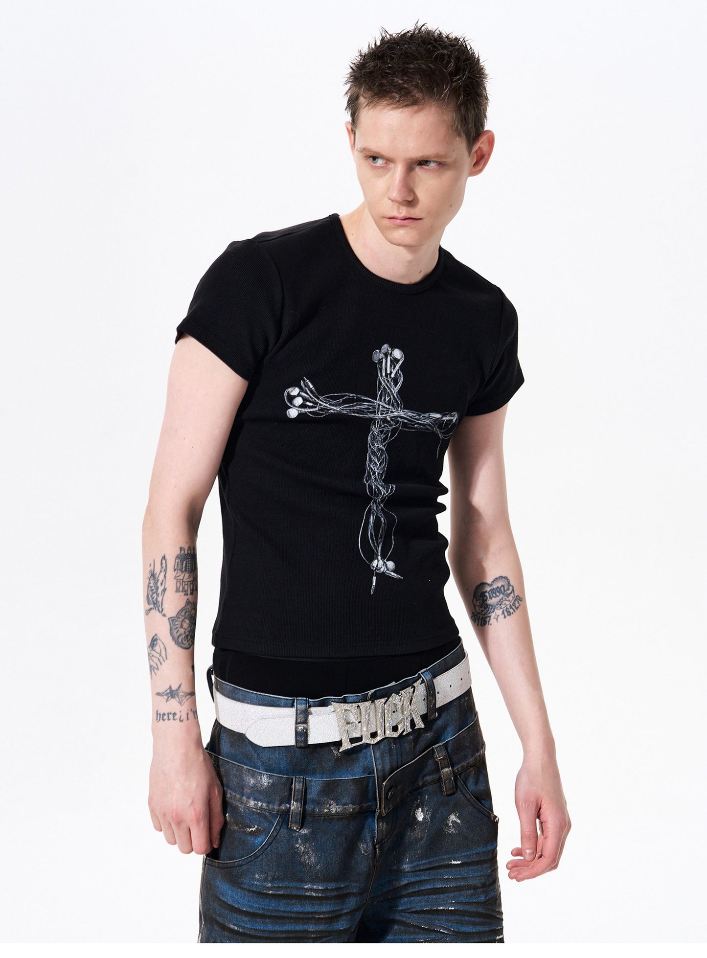 Cross Print T-Shirt
