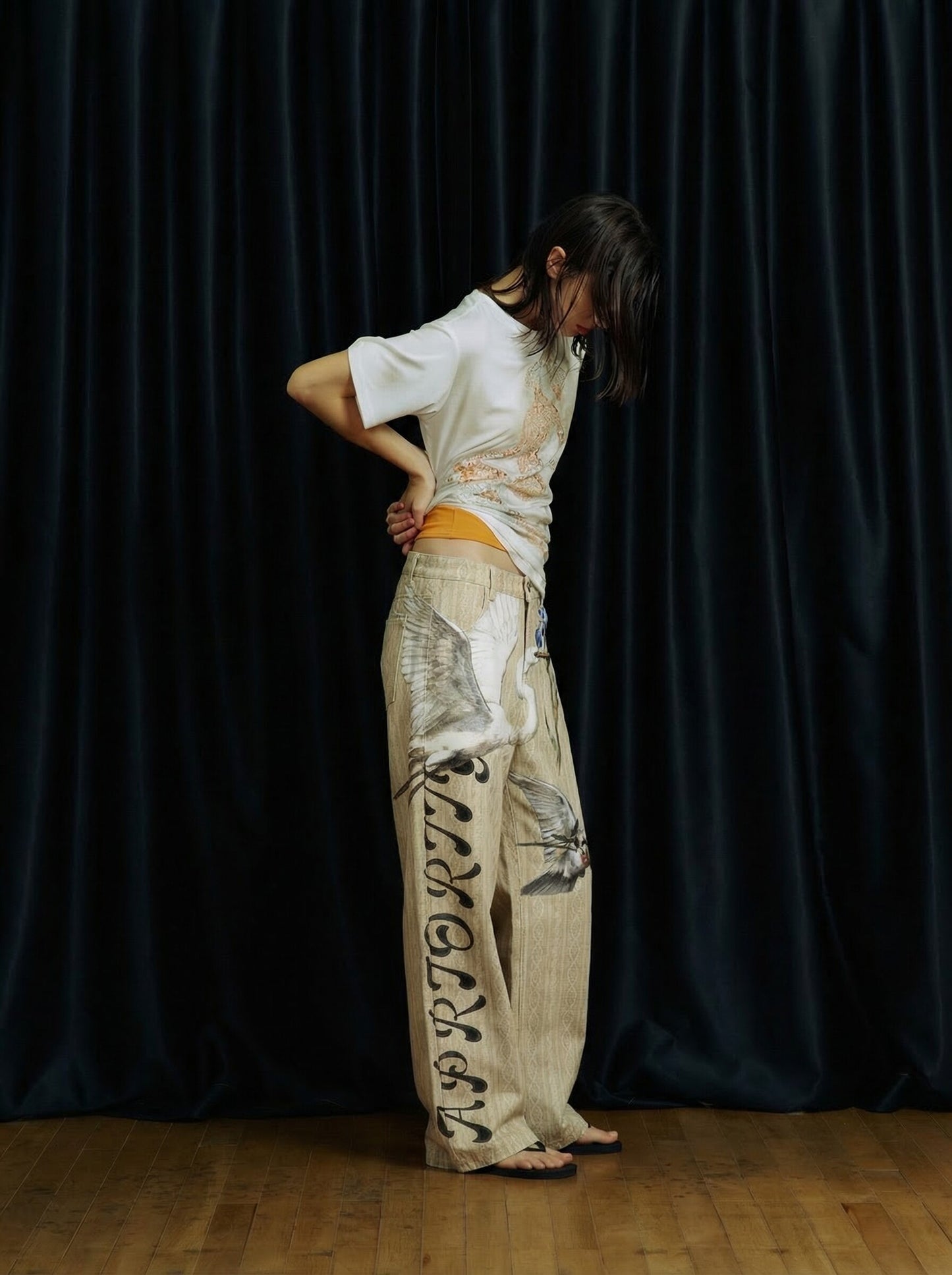 3D-Printed Denim Casual Pants