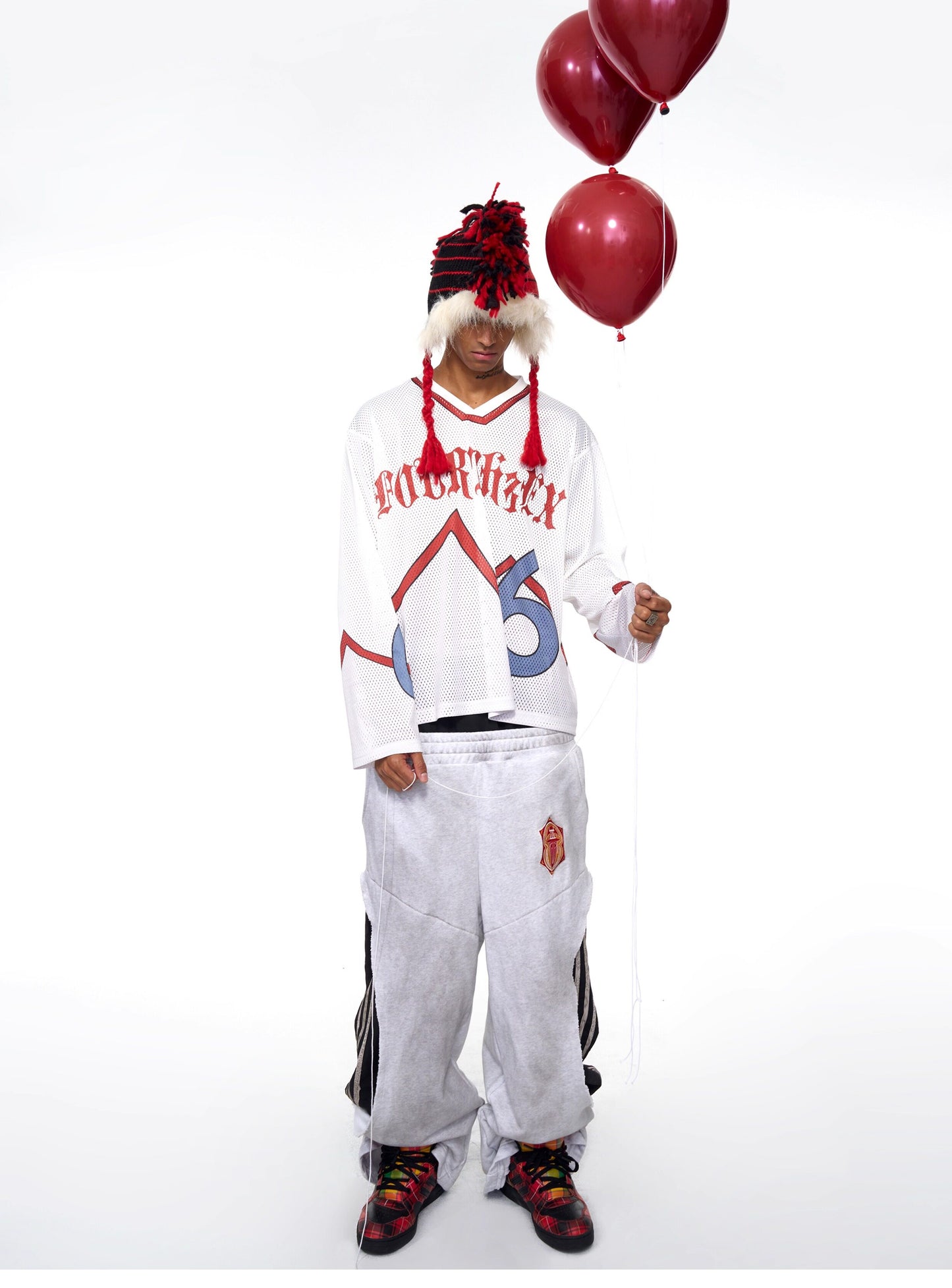 Mesh V-Neck Jersey T-Shirt