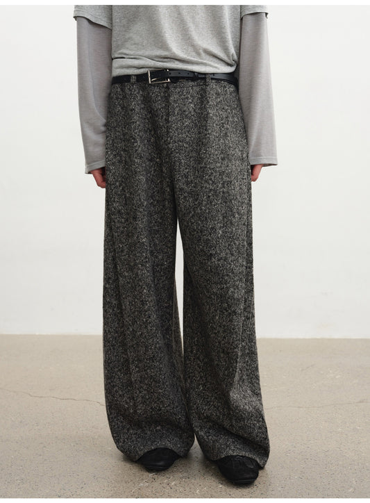 Side-Pleated Casual Pants