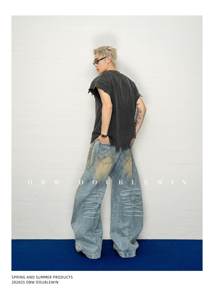 Wash-treated Distressed T-Shirt