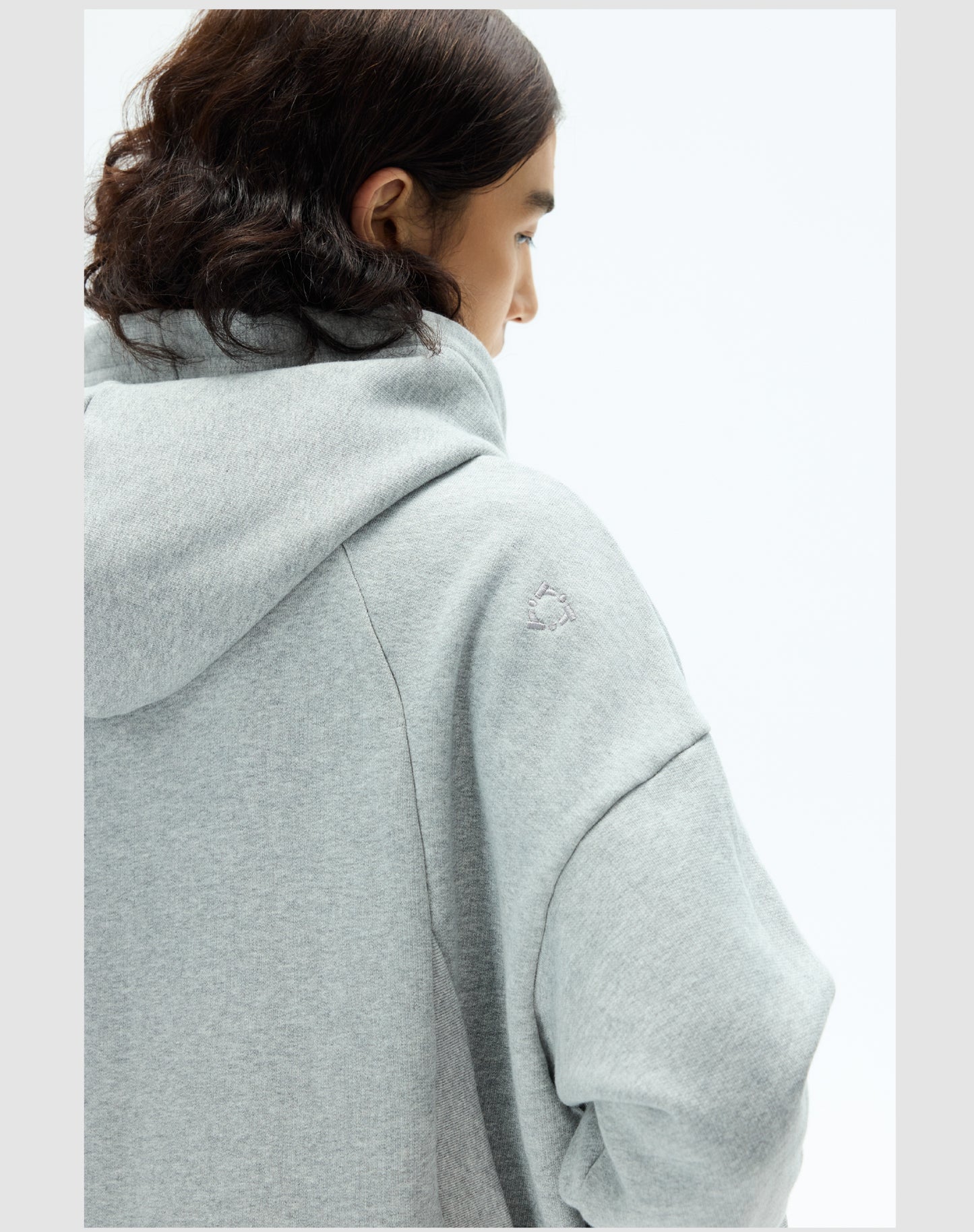 Oversized hooded zipper sweatshirt