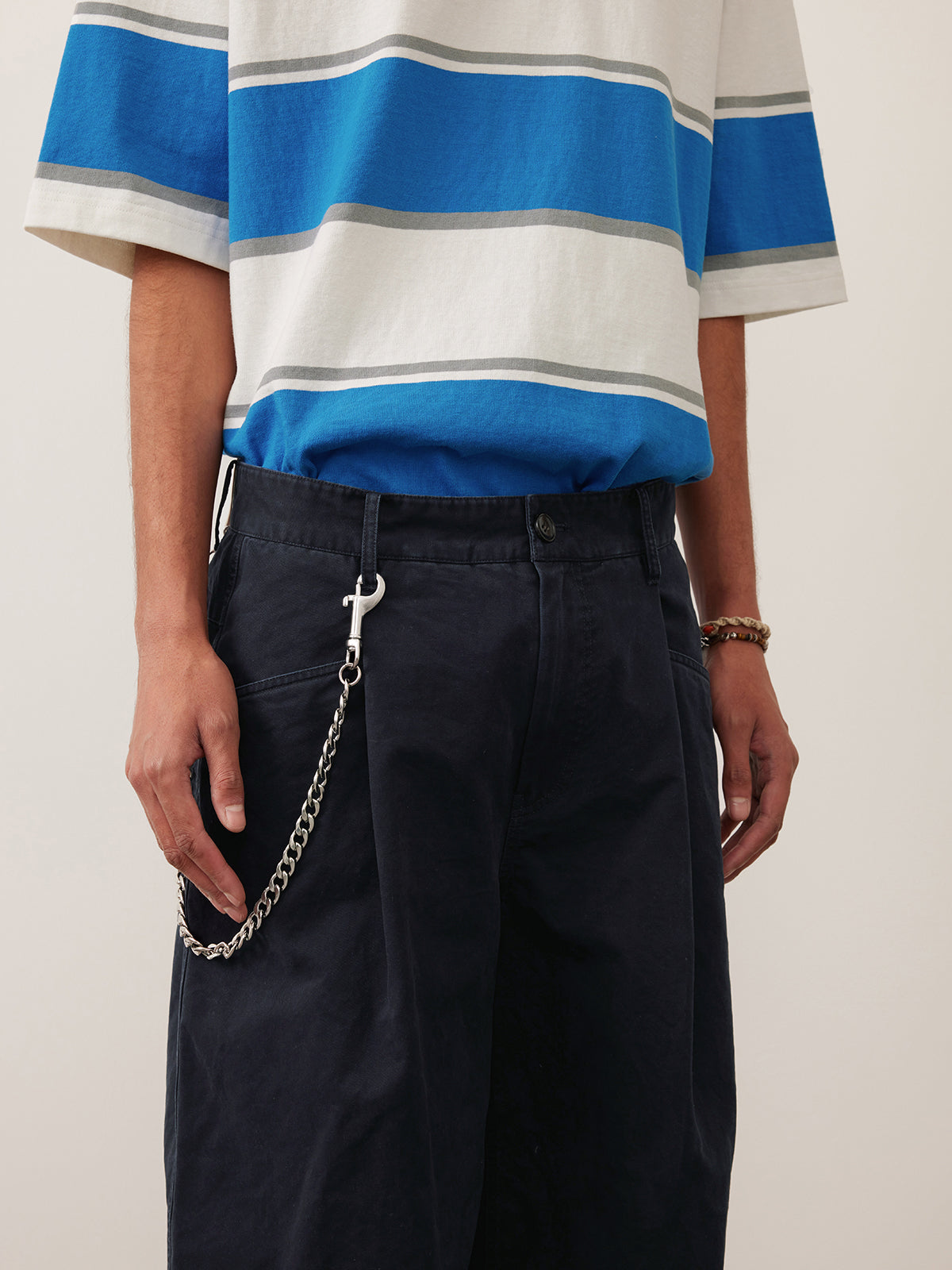 Single Pleated Loose Casual Pants