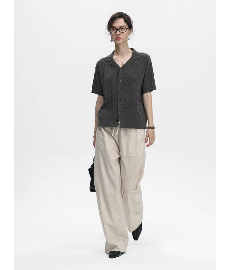 Turtleneck Button-Down Knit Shirt