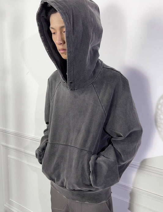 Short Wide Pullover Hoodie