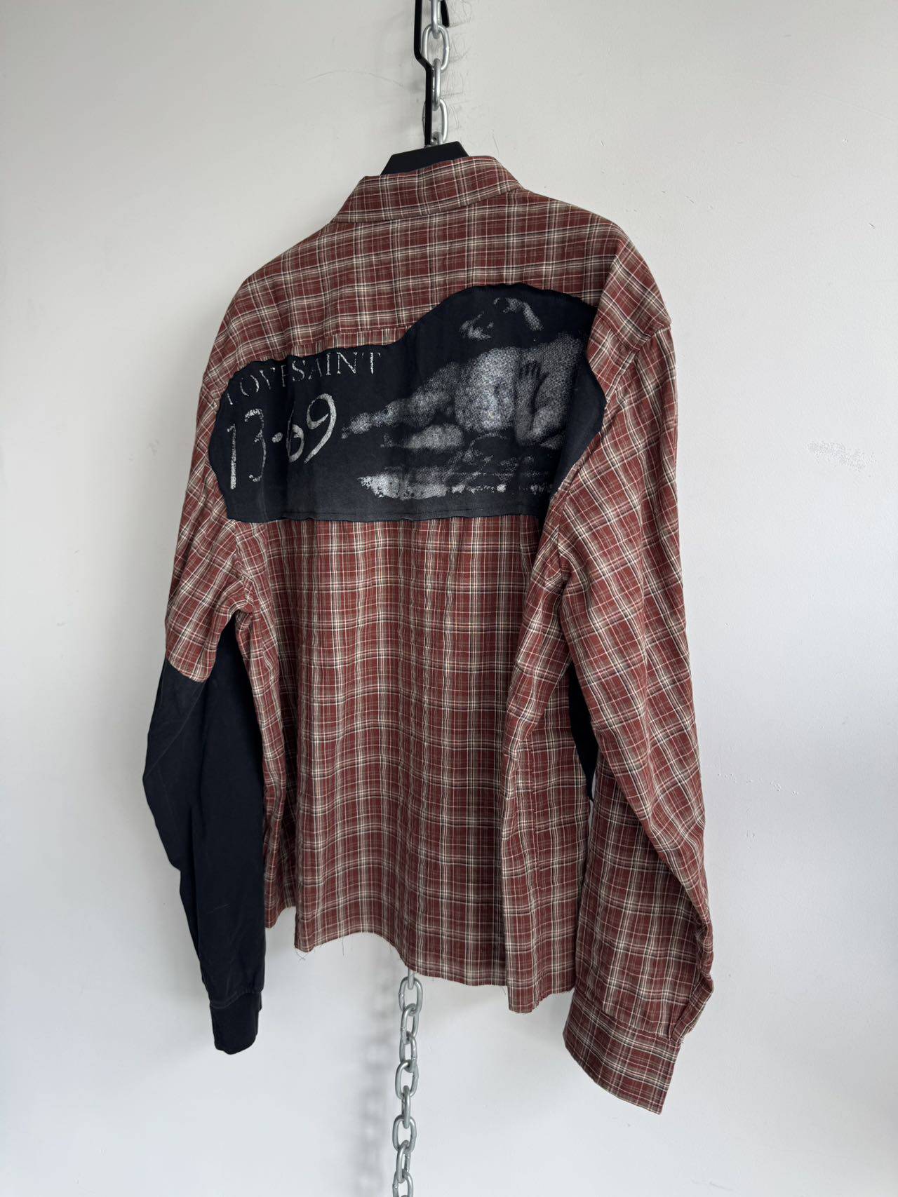 Patchwork Check Print Shirt