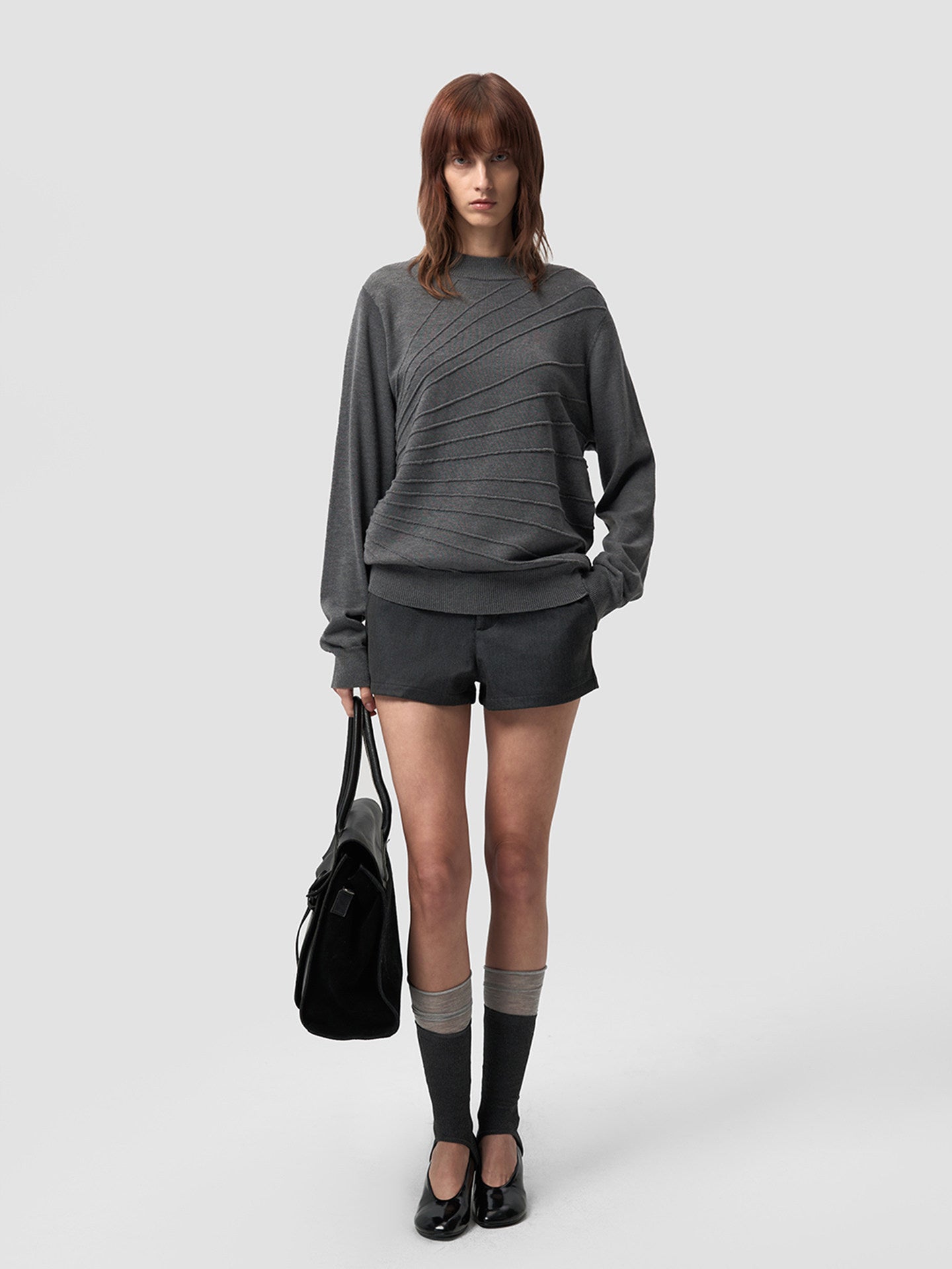 Mid-Neck Knit Shirt